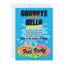 It's Summer! Pool Party Invitations