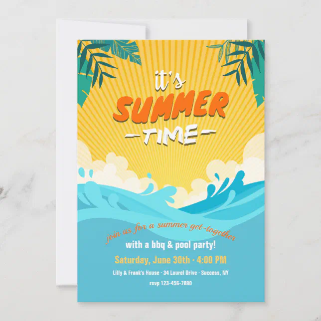It's Summer Time Invitation | Zazzle