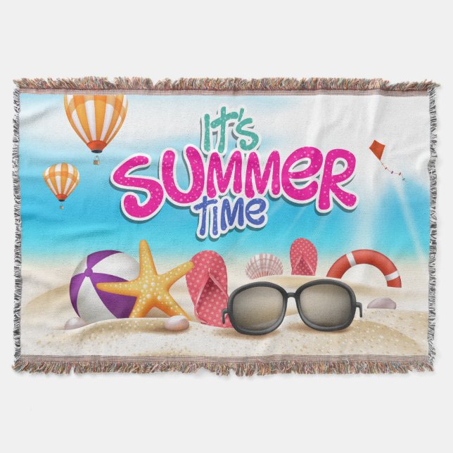 It's Summer Time Throw Blanket (Front)