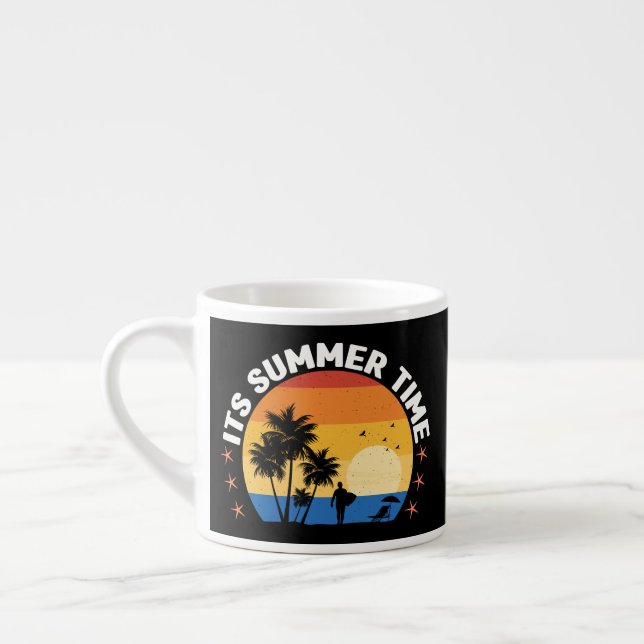 It's Summer Time Tropical Sunset Design Espresso Cup (Left)