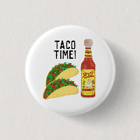 IT'S TACO TIME cute tacos hot sauce illustration
