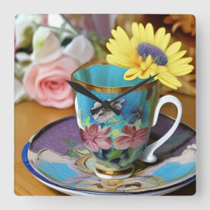 It's Tea Time Square Wall Clock
