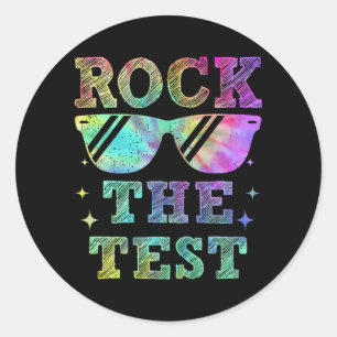 Its Test Day Rock The Test Testing Day Teacher Stu Classic Round Sticker