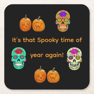 It's that Spooky time of year again Square Paper Coaster