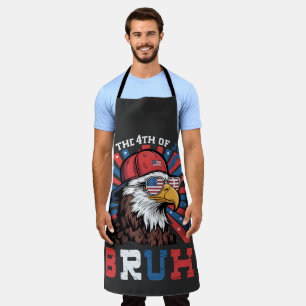 Its The 4th Of July Bruh Bald Eagle Patriotic Apron