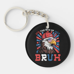 Its The 4th Of July Bruh Bald Eagle Patriotic Key Ring
