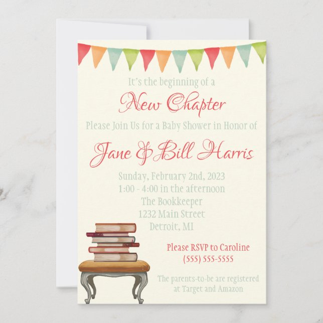 It's the Beginning of a New Chapter Baby Shower Invitation (Front)