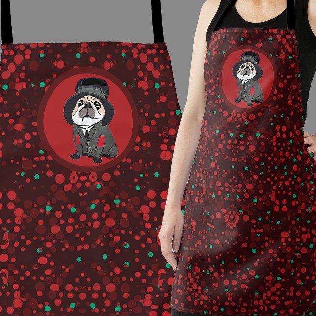 It's the Christmas Pug Dog Lover Hobo Elbow Patch  Apron (Creator Uploaded)