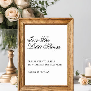 It's The Little Things Wedding Bathroom Basket  Poster