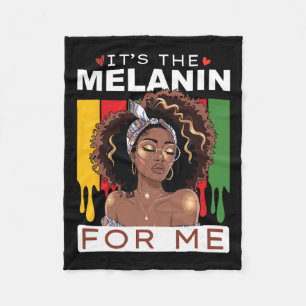 It's The Melanin Bhm African American Black Histor Fleece Blanket