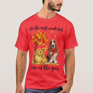 It's The Most Wonderful Autumn Time Basset Hound P T-Shirt
