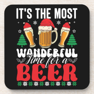 It's The Most Wonderful Time For A Beer Christmas Coaster