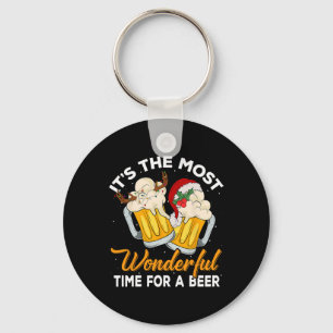 It's The Most Wonderful Time For A Beer Drinking C Key Ring