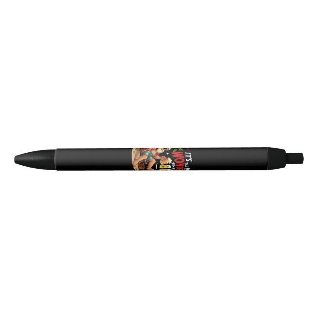 It's The Most Wonderful Time for a Beer Funny Sant Black Ink Pen (Front)