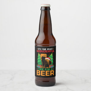 Its The Most Wonderful Time For A Beer Santa  Beer Bottle Label