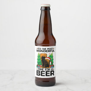 Its The Most Wonderful Time For A Beer Santa  Bottle Label