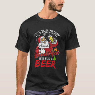 Its The Most Wonderful Time For A Beer Santa Funny T-Shirt