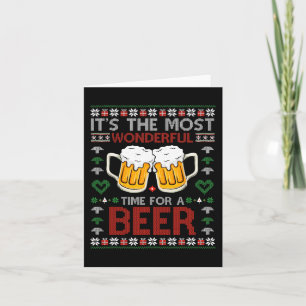 It's The Most Wonderful Time For A Beer Santa Hat  Card