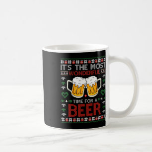It's The Most Wonderful Time For A Beer Santa Hat  Coffee Mug