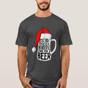 It's The Most Wonderful Time For A Beer Santa Hat T-Shirt