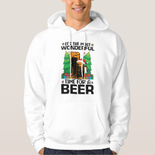 Its The Most Wonderful Time For A Beer Santa Hoodie