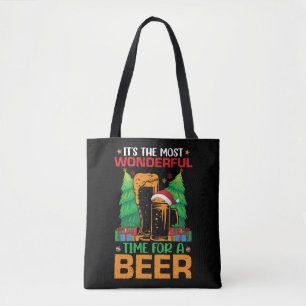 Its The Most Wonderful Time For A Beer Santa Tote Bag