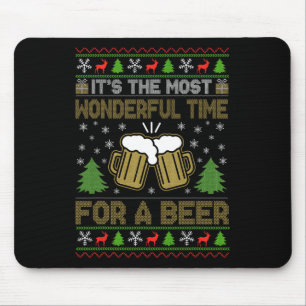 It's The Most Wonderful Time For A Beer Santa Ugly Mouse Pad