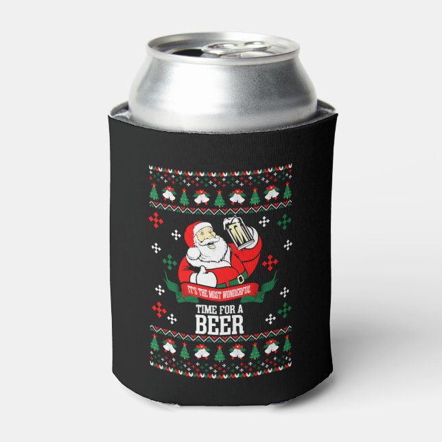 It's the Most Wonderful Time For A Beer Ugly Chris Can Cooler (Can Front)