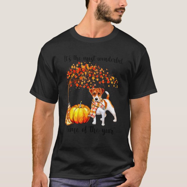 It's The Most Wonderful Time Jack Russel Scarf Map T-Shirt (Front)