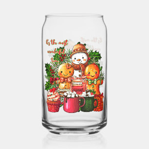It's The Most Wonderful Time - Merry Christmas Can Glass
