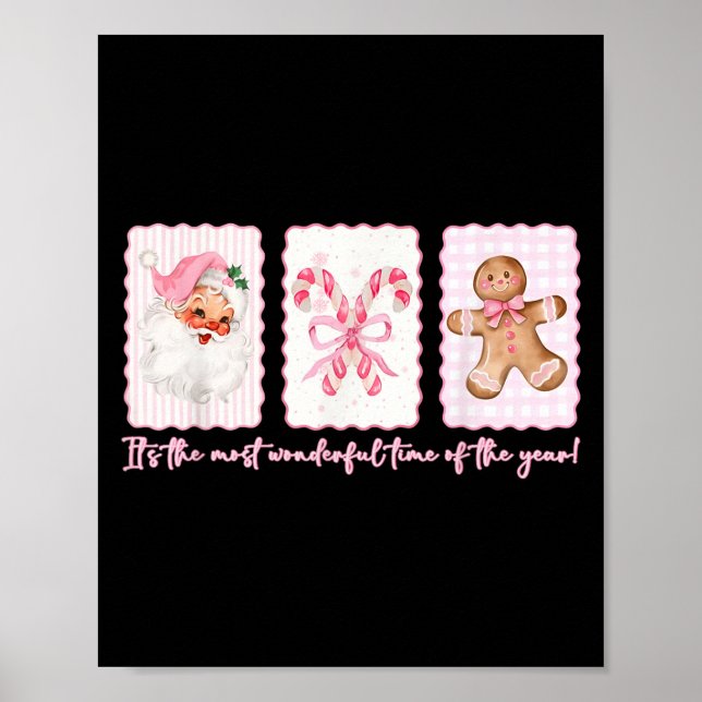 It's The Most Wonderful Time Nk Santa Coquette Bow Poster (Front)