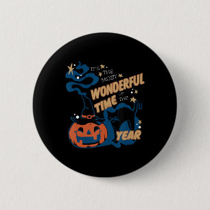 It's the Most Wonderful Time of the Year Black Cat 6 Cm Round Badge