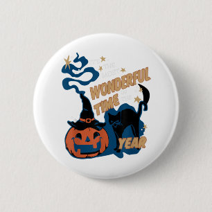 It's the Most Wonderful Time of the Year Black Cat 6 Cm Round Badge