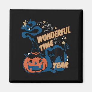 It's the Most Wonderful Time of the Year Black Cat Magnet