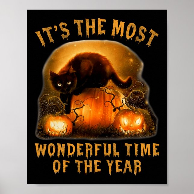 It's The Most Wonderful Time Of The Year Black Cat Poster (Front)