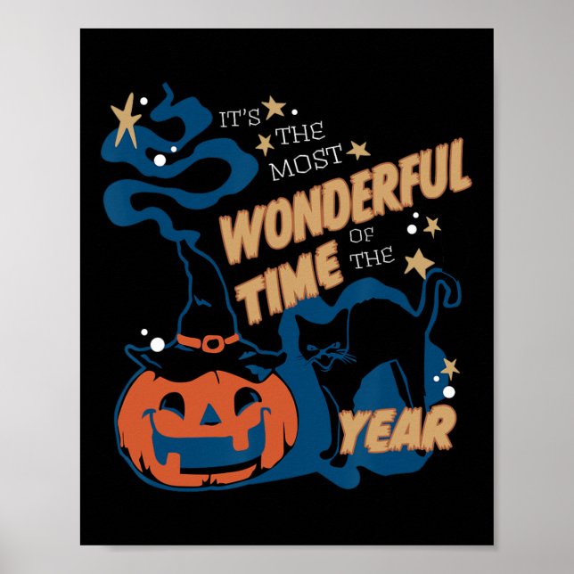 It's The Most Wonderful Time Of The Year Black Cat Poster (Front)