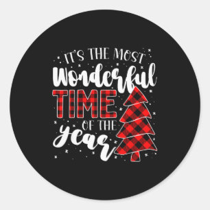 Its The Most Wonderful Time Of The Year Christmas  Classic Round Sticker