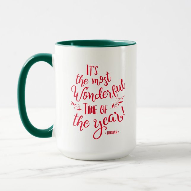 It's the most wonderful time of the year Christmas Mug (Left)
