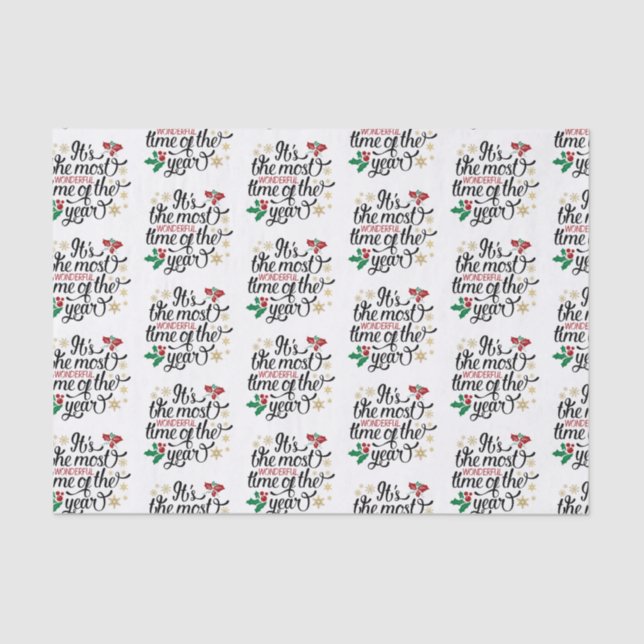 It's The Most Wonderful Time Of the Year Christmas Tissue Paper (Front)