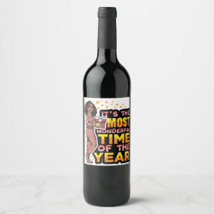 It's The Most Wonderful Time Of The Year Christmas Wine Label