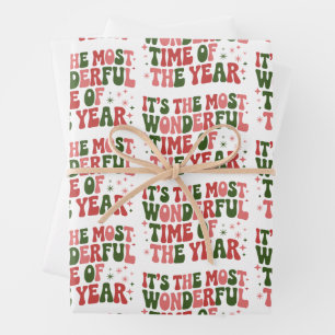 Its The Most Wonderful Time of The Year Christmas  Wrapping Paper Sheet