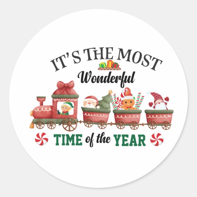 It's The Most Wonderful Time Of The Year Classic Round Sticker (Front)