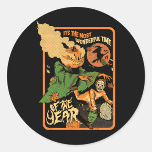 It's The Most Wonderful Time Of The Year Halloween Classic Round Sticker