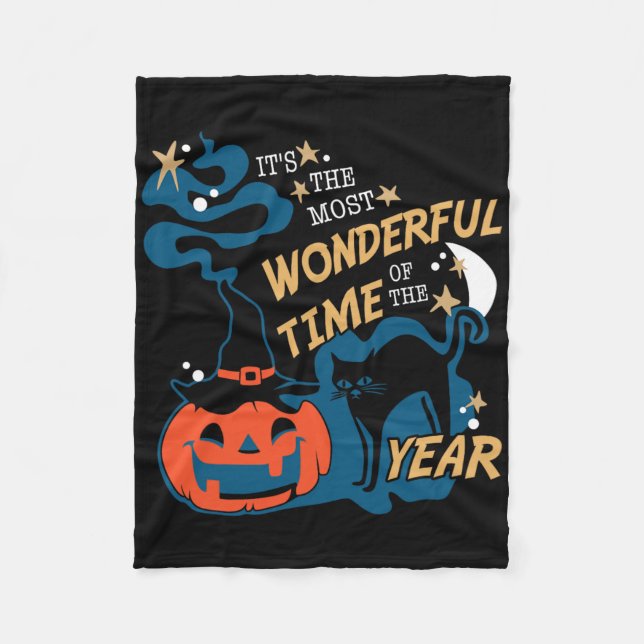 It's The Most Wonderful Time Of The Year Halloween Fleece Blanket (Front)