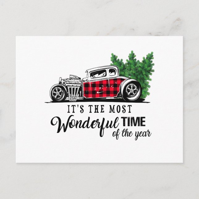 It's The Most Wonderful Time of The Year Hot Rod Postcard (Front)
