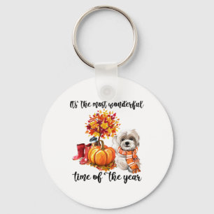 It's The Most Wonderful Time Of The Year Maltese D Key Ring