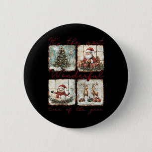 It's The Most Wonderful Time Of The Year Merry Chr 6 Cm Round Badge