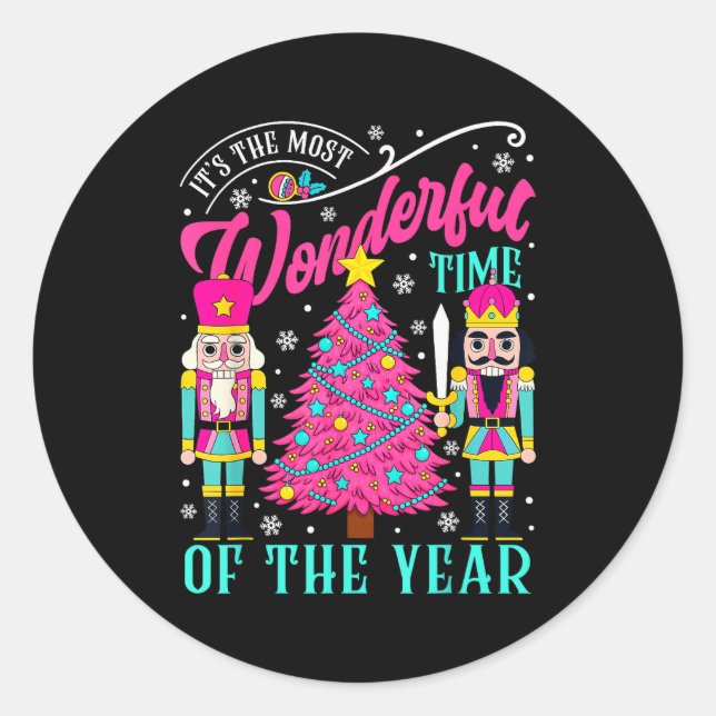 It's The Most Wonderful Time Of The Year Nk Nutcra Classic Round Sticker (Front)