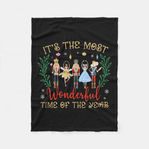 Its The Most Wonderful Time Of The Year Nutcracker Fleece Blanket