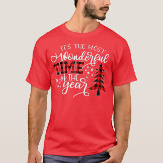 Its The Most Wonderful Time Of The Year Red Plaid  T-Shirt